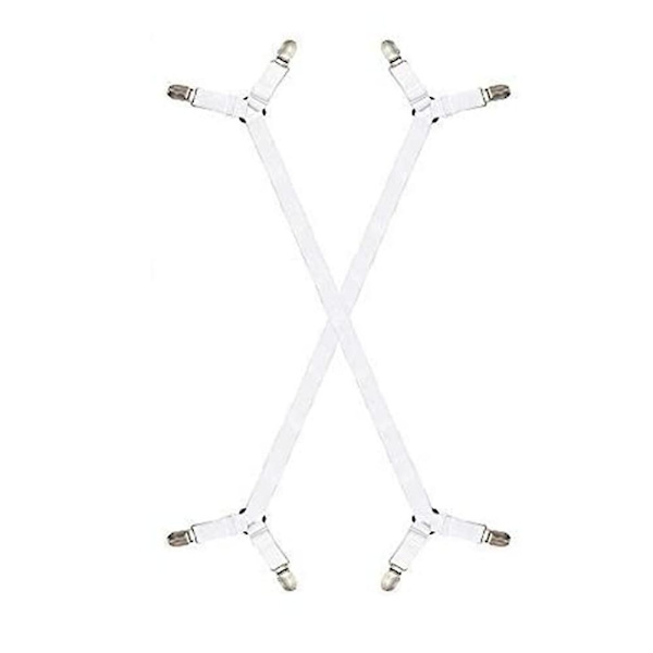 2 stk. Justerbare Elastiske Suspender Gripper Holder Stropper Klip Til Seng Sengetøj Madrasovertræk Sofa C