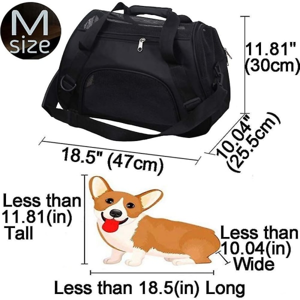 Resväska för husdjur Små hundar, medelstora katter kaniner, kommer axelrem, säkerhet