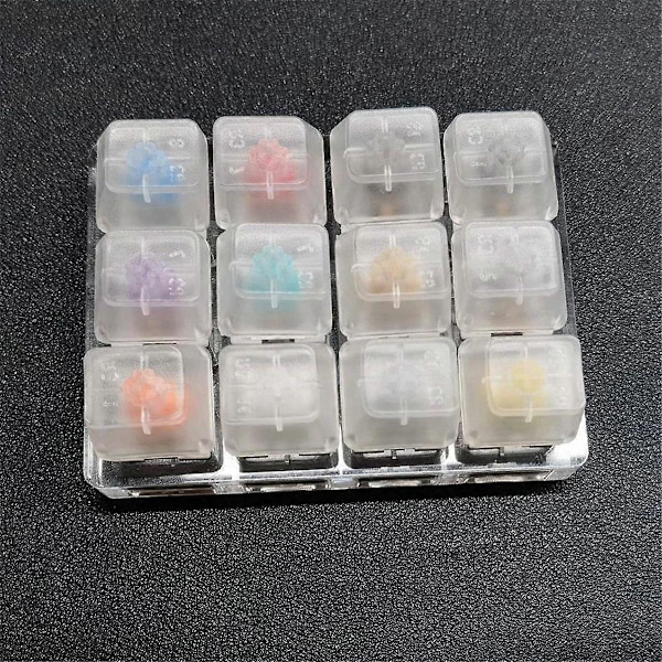 12 Key Switches Tester til Mekanisk Tastatur Gaming Switch Blå Lineær Clicky Silent Sølv Hvid SMD Akse