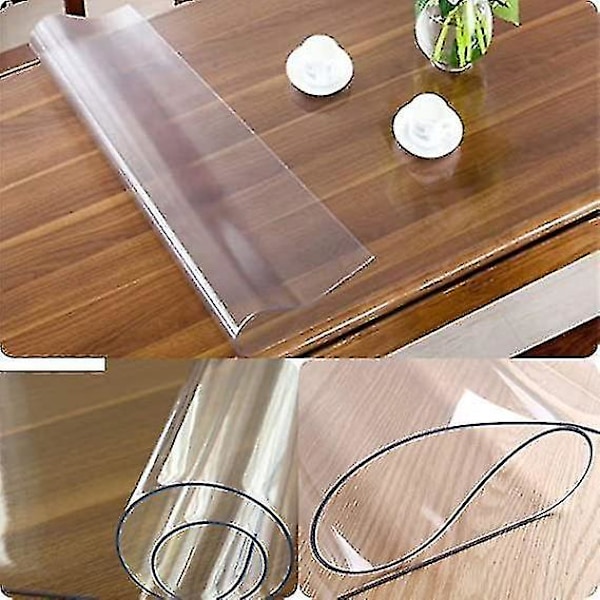 PVC-bordsskydd/bordsduk transparent tillverkad på beställning (finns i (160x90 cm))