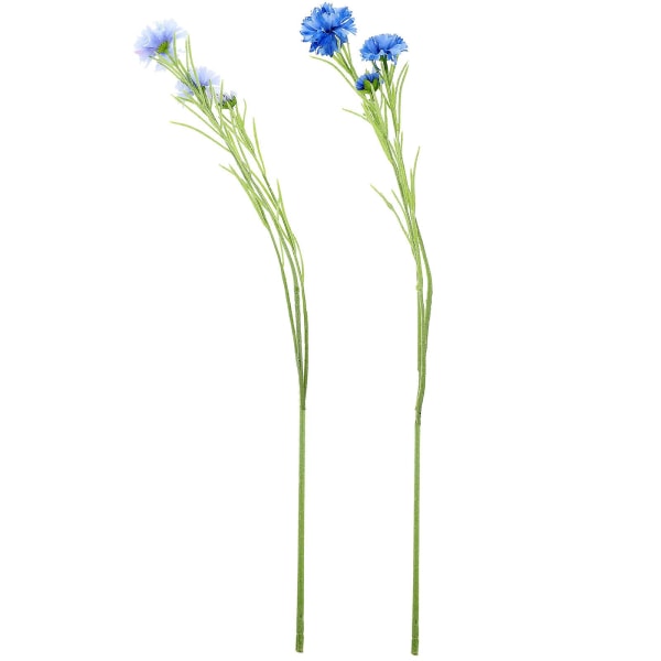 2 stk kunstige kornblomstbuketter falske 3-hodet kornblomst Re
