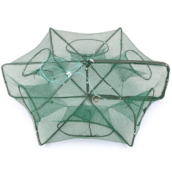 Sammenklappelig fiskenet Hexagon 6 huller fiskenet reje bur fælde minnow krabbe agn mesh fælde net