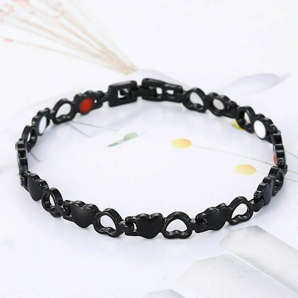 Unisex Magnetisk Sundhedsarmbånd Karpaltunnel Armbånd Gigt Kronisk Smertelindring Black Bracelet + Adjuster