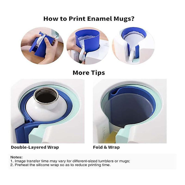 Silikoninen sublimaatiomuki Tumbler Wrap Insert Yhteensopiva mukipuristimeen Bundle Tarvikkeet, Sublimaatioon