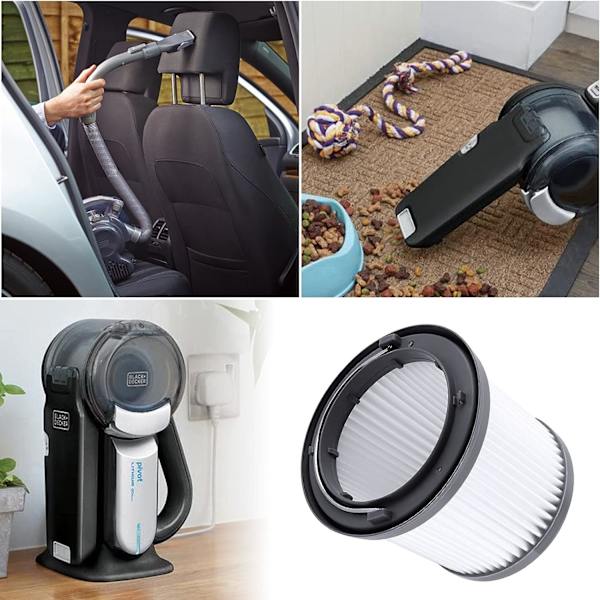 Pivot Støvsugerfilter til Black & Decker Håndholdt Støvsuger BDH2000PL, PVF110 Filter, 4-pak