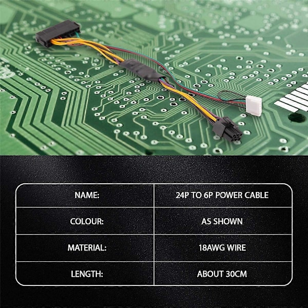 ATX PSU Virtalähdekaapeli PCIe 6 Pin - ATX 24 Pin Virtalähdekaapeli 24P - 6P malleille 600 G1 600G1 800G1 Emolevy