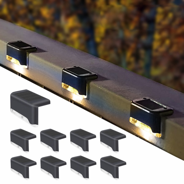 Professionell solcells utomhusbelysning trådlös (8st) Black shell warm light transparent cover