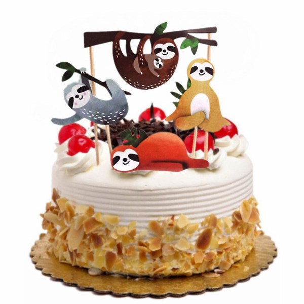 4stk Sloth Cake Topper Sett Creative Decor Cake Innsats For Bi