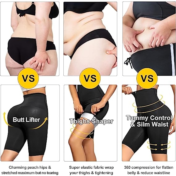 Bastu Kostym Svettpants för Kvinnor Viktminskning Kompression Shorts Slankning Hög Midja Tränare 2XL