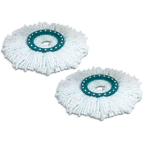 Blue-2 Pack Clean Twist Disc Mop Replacement Heads, Ideal For Tile And Stone Floors, Water And Dirt Absorbent Microfiber, Replacement Mops, Easy To Ch