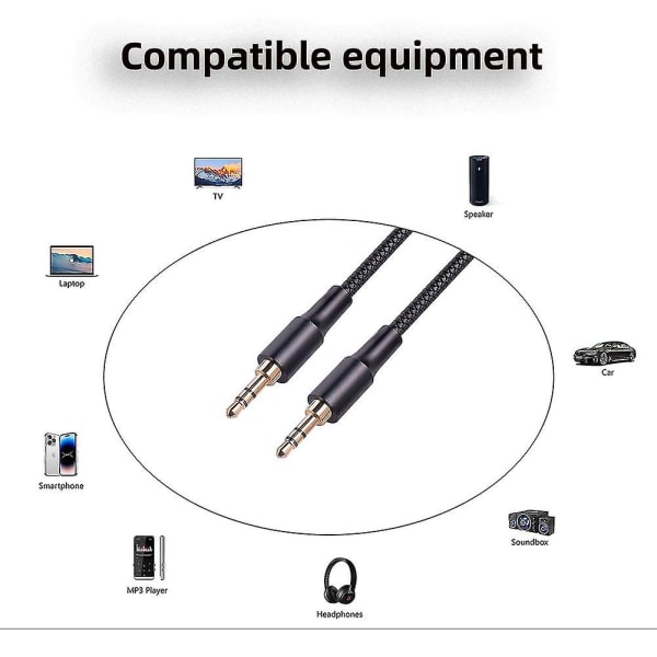 5 st 3,5 mm biljudkabel för smartphone 3,5 hane till hane aux-kabel för dator bärbar dator hörlurar