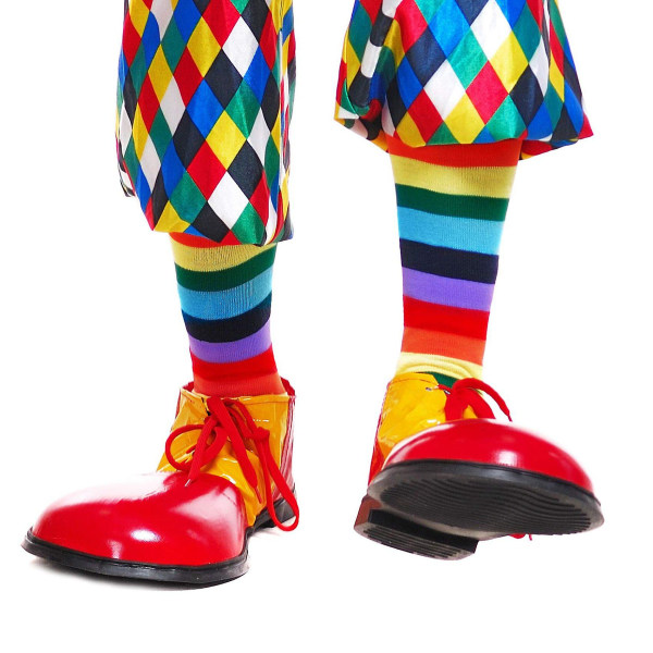 Färgglada regnbågsrandiga strumpor över knäet Clownrandig dräkt Höga strumpor för cosplay-parti
