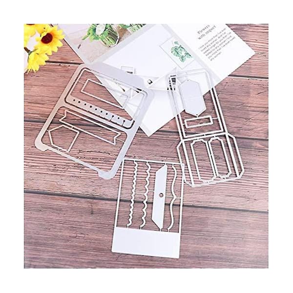 3-pakks DIY Eming Klippeskjær 3D Stencil Mal Metall Klippeskjær for Scrapbooking