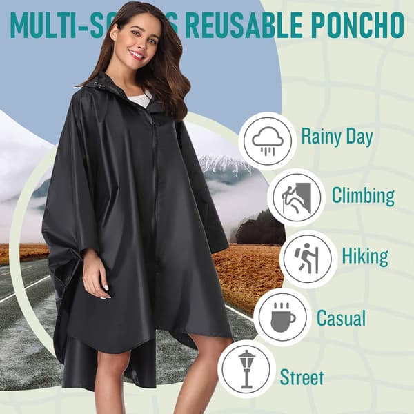 Aikuisten poncho-takki hupulla ja taskuilla
