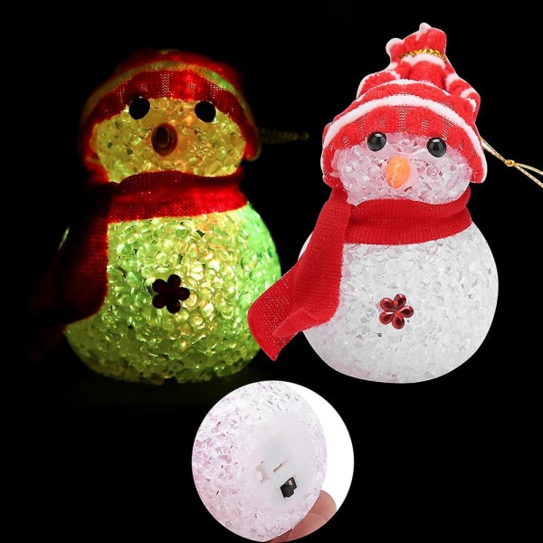 7 farveskiftende led snemand julepynt humørlampe natlys med batteri(#1)