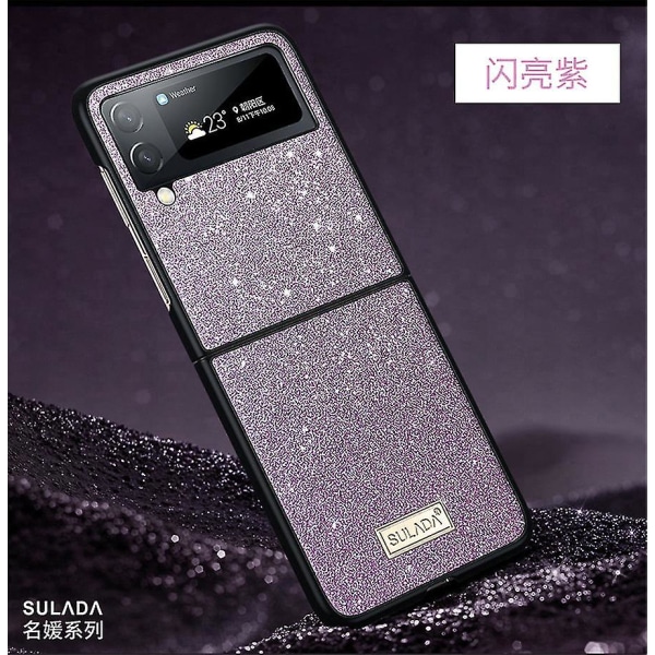 Case kanssa yhteensopiva Samsung Galaxy Z Flip 5 Luxury Glitter Star cover Z Flip 5 -puhelimelle naisille Purple