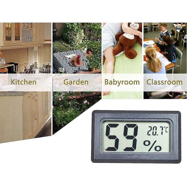 Trådlös LCD digital termometer Hygrometer inomhus husdjur Bil Auto Mini temperatur
