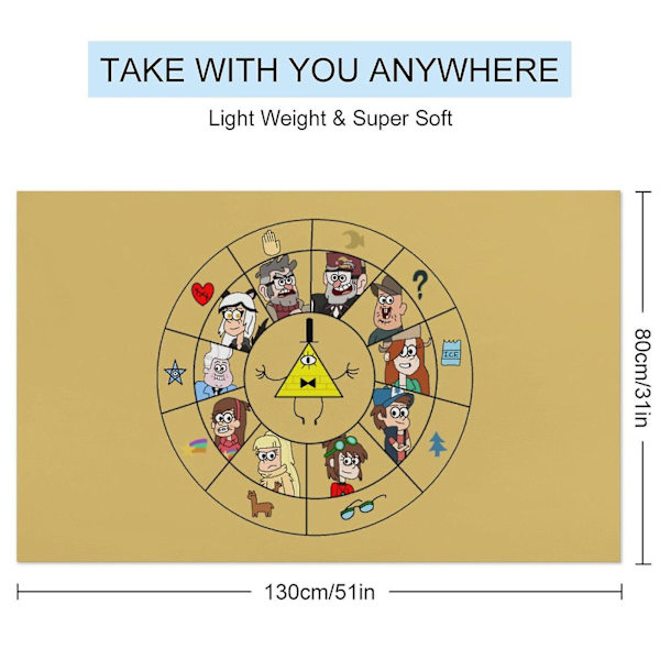 a85 Gravity Falls Bill Cipher - Piirretty Pikakuiva Rantapyyhe Mikrokuitu Pehmeä Imeytyvä Kylpypyyhe Kylpyhuoneeseen Suihkuun Uima-altaalle Uimiseen Kuntosalille Leirintäalueelle Matkalle