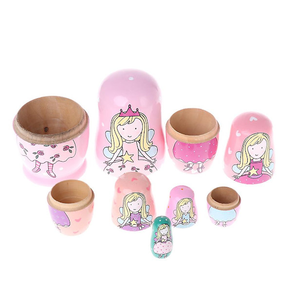 5 st Angel Princess Ryska Nesting Dolls Trämatryoshka Dockor Barnleksak Present