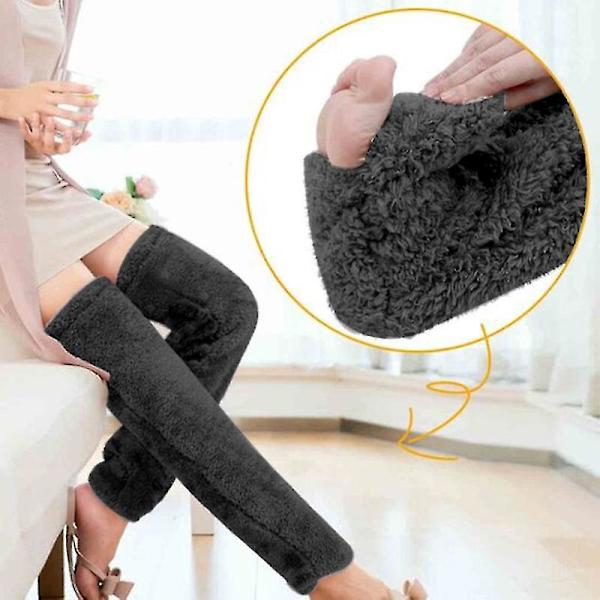 Over Knee Fuzzy Lange Strømper - Bløde Plys Slippersokker - Benvarmere til Vinteren - Hjem