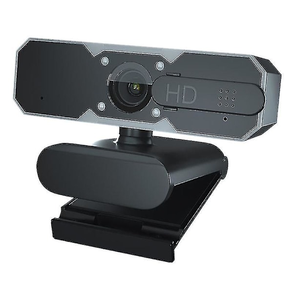 1080p webkamera med indbyggede mikrofoner til videoopkald, onlinemøder