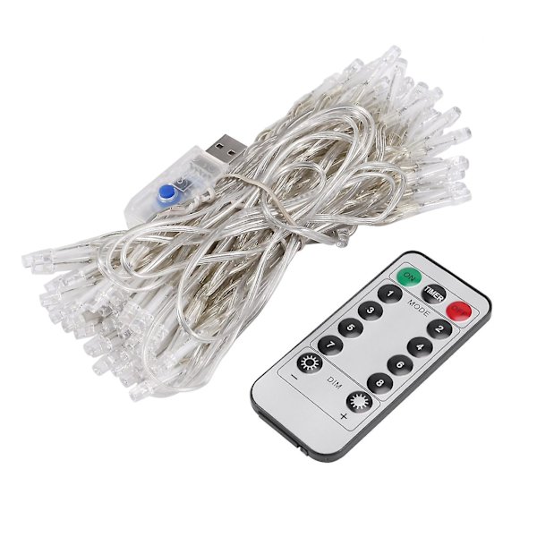 Usb5v 10 meter 100 lampa med fjärrkontroll Ing Led-trådsträng