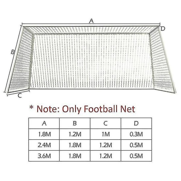 3 størrelser Fotballnett for Fotballmål Post Junior Sports Trening (kun Fotballnett)
