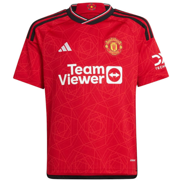 Manchester United Boys Shirt Hemma Kit 2023/24 OFFICIELL fotbollspresent Red Alejandro Garnacho 11-12 Years