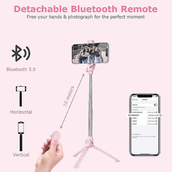 Selfie Stick. Utökbar Bluetooth Selfie Stick med Trådlös Fjärrkontroll. Telefon