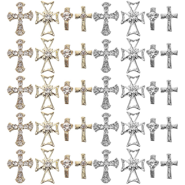 80 stk. kryds negle charms negle sten 3d negle perler kvinder