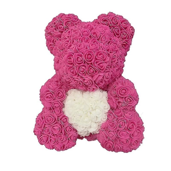 Timubike 2022 Dropshipping 40cm Rose Bear Hjerte Kunstig Blomst Rose Teddy Bear Til Kvinder Valentins Bryllup Fødselsdag Julegave Rose red White H 25CM