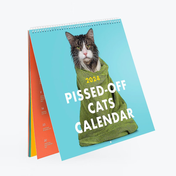 2024 Pissed-off Cats Kalender - Morsom, frekk feriegave til katteelskere