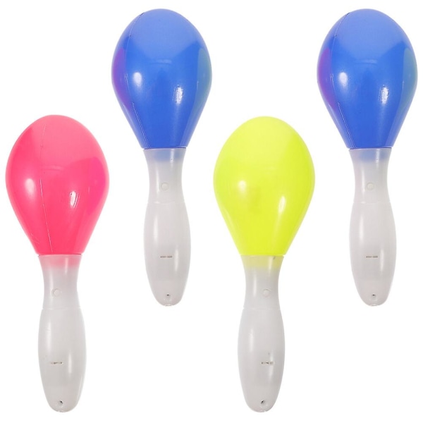 4 stk. LED Maracas i plast, Shakers Maracas LED hånd Maracas P