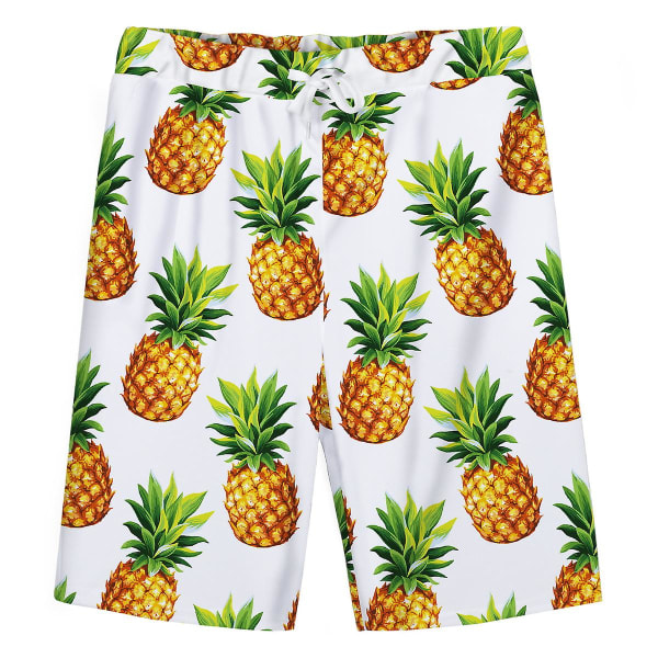 Allthemen Herre 2-delt Sommer Ananas Trykt Strandskjorte & Shorts S