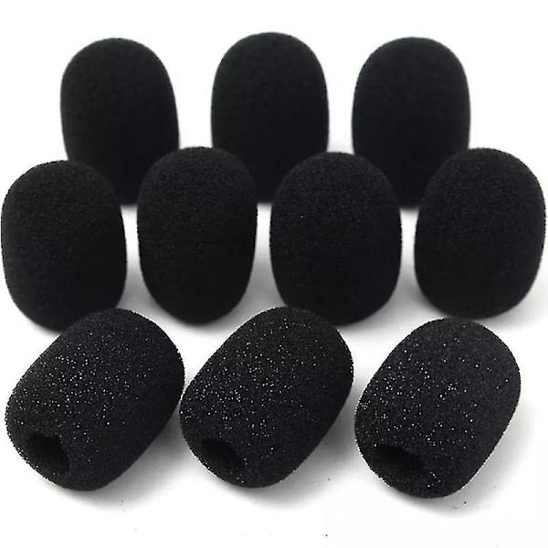 100 stk. Mikrofon Headset Vindskærm Svampe Skum Sort Mikrofon Dæksel 30mmx8mm