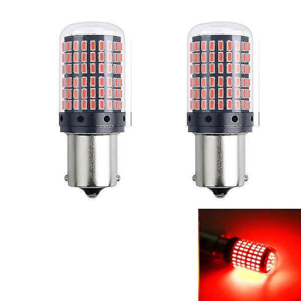 2 stk. P21-5w Bay15d 1157 LED Canbus lys rød lampe til bil