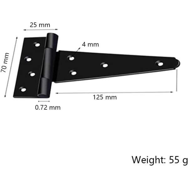 T-hengsler, 4 stk. metalltriangelhengsler, dør T-hengsler, låve