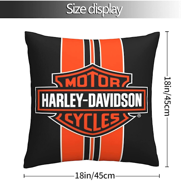 Myke putetrekk, Harley Davidson () dekorative store firkantede vaskbare pynteputer til stue, sofa, soverom, hjem, bil