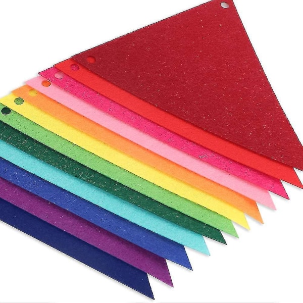 60 stk Regnbuefilt stof Vimpel Bannere Flerfarvet festguirlande