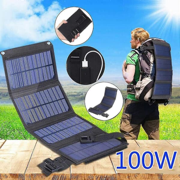100w Foldbart solpanel 5v Usb Fleksibelt Lille Vandtæt Foldbart Bærbart