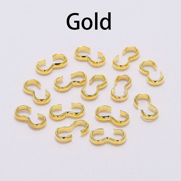 Spännstiftkopplingar - Silver/guld (100 st/paket 4 x 8 mm)