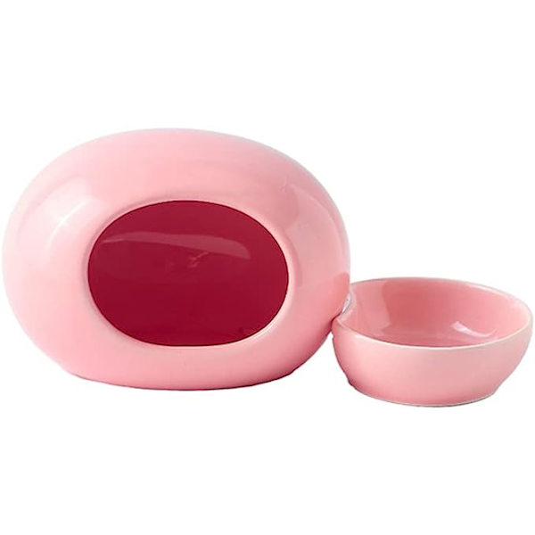 Keraaminen hamsteritalo ja -kulho hamsteritarvikkeet, pieneläinten elinympäristö Pink Nest + Grain Bowl *1
