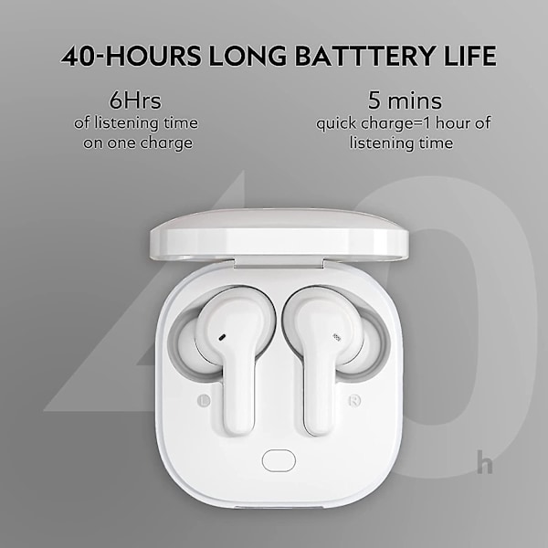 Trådløse hovedtelefoner, Qcy T13 headset Bluetooth 5.1 med mikrofon touch-kontrol, 40 timer