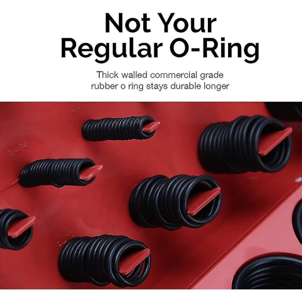 Assorteret 419 stk. gummi O-ring med hus