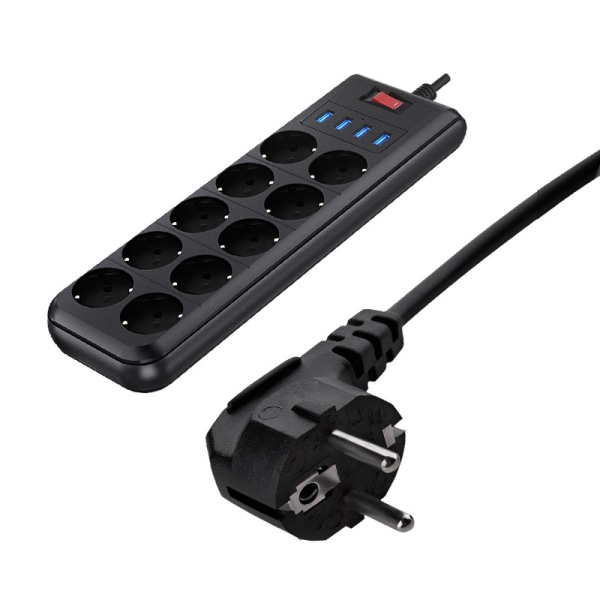 Power Strip 4000W/16A Power Strip 10 pistorasiaa 4 USB portilla Power Strip Surge