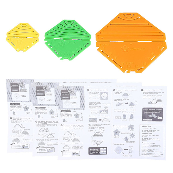 3 stk Blomstermakersett Diy Rhombus Blomster Raskt Enkelt Harpiks Kanzashi Blomstermakerplater For Barn Jenter