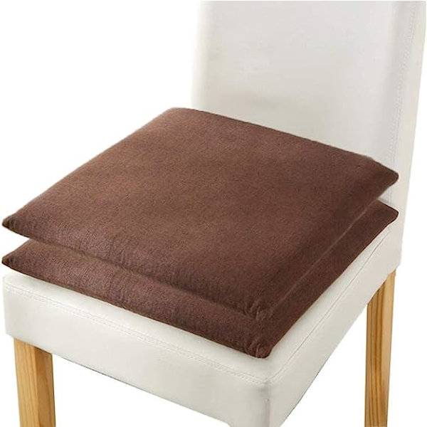 Stolepude, firkantet sædehynde skridsikker blød memory foam pude til Brown
