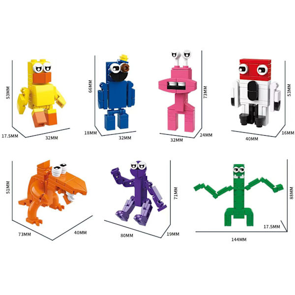 Rainbow Friends Byggkloss Minifigur Leksak Födelsedagspresent (Set om 7)