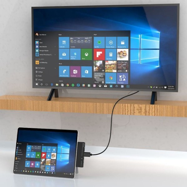 Type-c-sovitin Hub Dock Surface Pro X/pro8:lle Usb-telakka -yhteensopiva datansiirto Pd