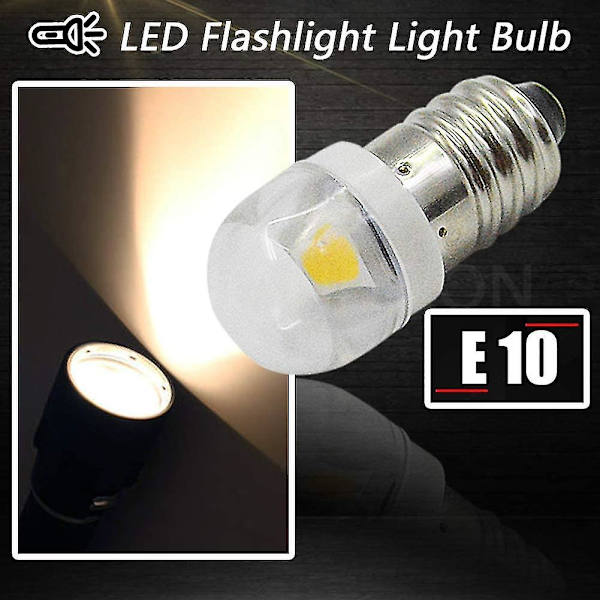 4 stk 12v E10 Sockel LED Pære COB 1.5w LED Oppgradert Lys